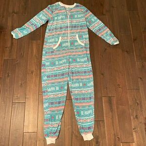 Secret Treasures Be Happy Fleece One Piece Pajamas S
